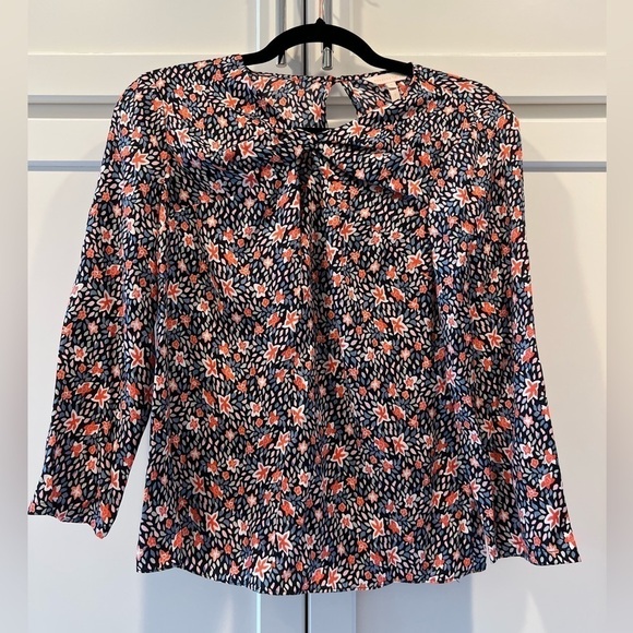 Rebecca Taylor Keyhole Cut Out Floral Silk Blend Blouse. Size 0. EUC - Picture 3 of 9